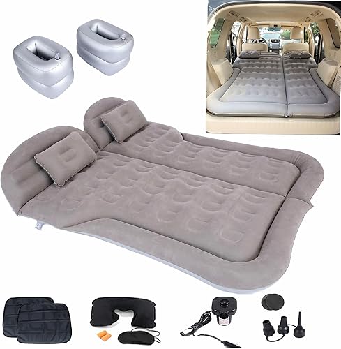 Miniatura 9 de Colchón de aire inflable para SUV, colchón de aire inflable grueso para automóvil, campamento, viajes, con 2 almohadas y bomba de aire, cama