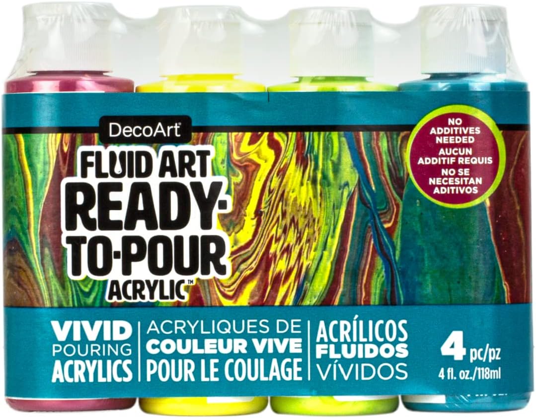 Deco Art FluidArt Paint Pouring Value Pack 4/Pkg-Jungle