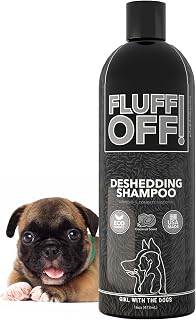 Fluff Off! by Girl With The Dogs: Natural Deshedding Shampoo for Dogs & Cats, 16oz Reduces Shedding Fast, Made in USA