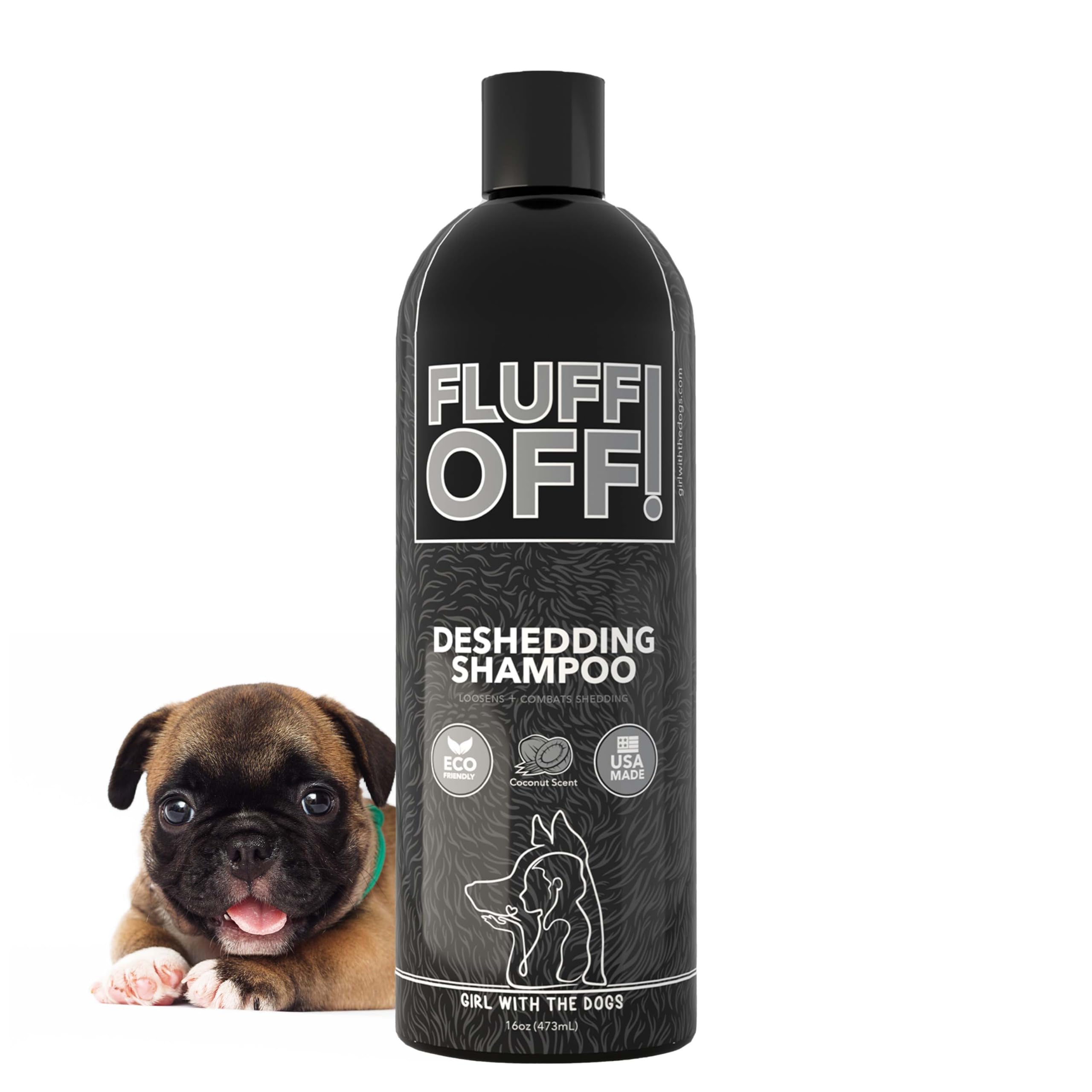 Fluff Off! by, Natural Deshedding Dog & Cat Shampoo, 16 Oz, Made in USA, 8 Wks+