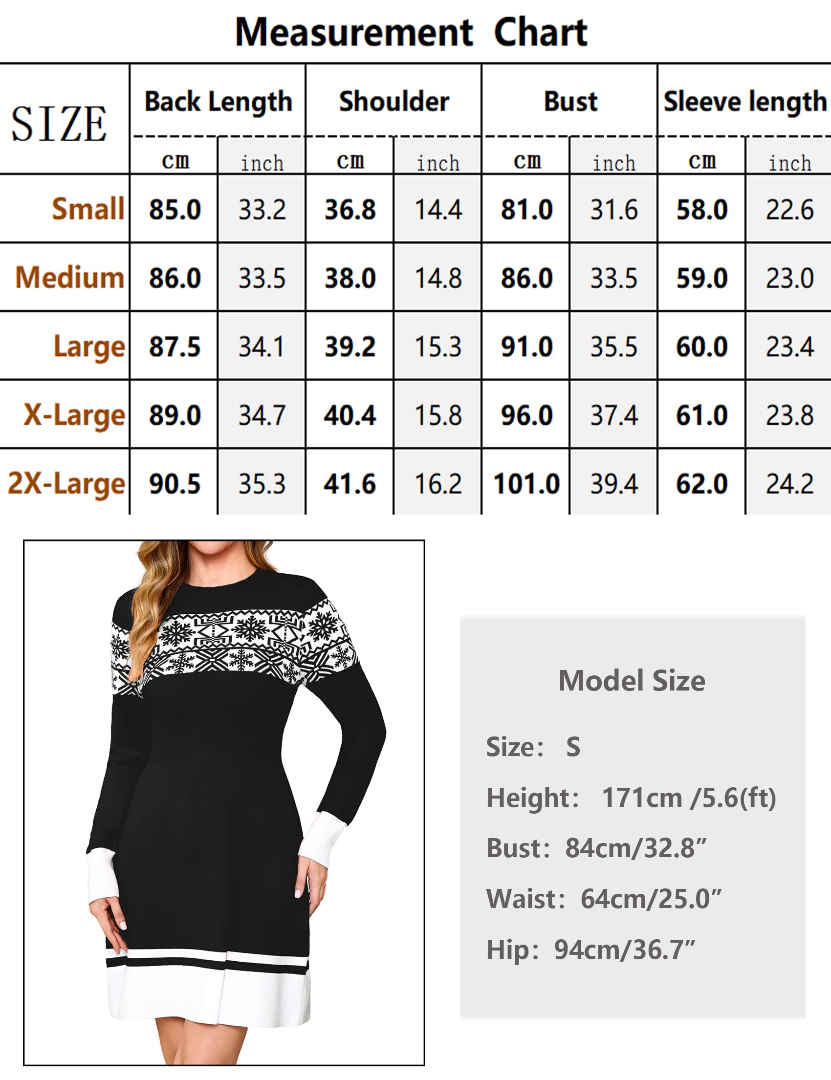 Gyabnw Vestito Maglione Natalizio Donna Girocollo | Maniche lunghe, vestibilità aderente, lavorazione a maglia, per inverno, feste e Natale