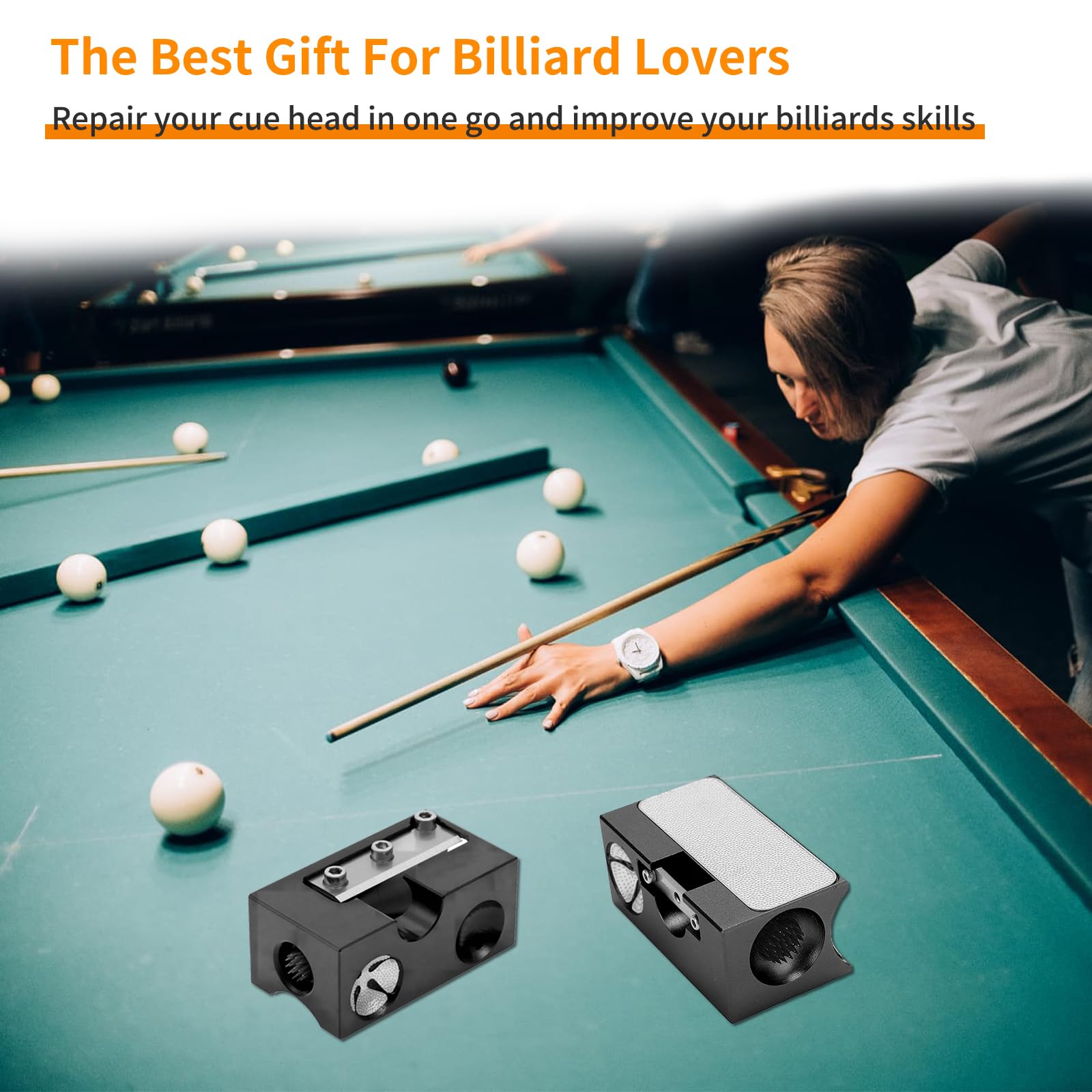 8 in 1 Punta da Biliardo Strumento, Multifunzionale Riparazione Punta Shaper, Stecca Accessorio Lama Pinprick, Biliardo Pool Cue Puntali Strumento, Cue Trimmer/Burnisher/Shaper/Tapper