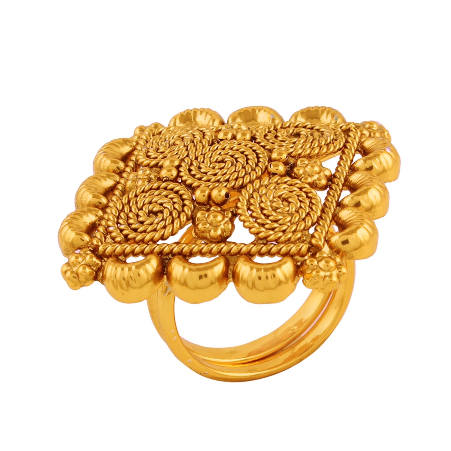 ACCESSHER Antique Square Gold Plated Traditional Freesize Finger Ring for Women and Girls Pack of 1| Gifting for Karwachauth | (B01BD5DYTY) Amazon Price History, Amazon Price Tracker