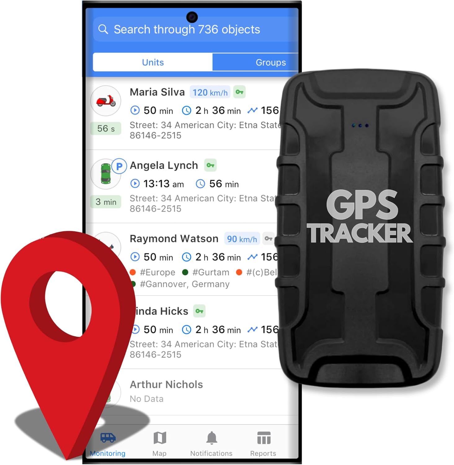 GPS Tracker for Vehicles Ready-to-Use Hidden Magnetic, Trailers, Elderly, Teenager Real-Time 4G Car Tracker Device, Splash-Proof with a 3 Month Rechargeable Battery Life, Includes APP GPS Tracker for Vehicles Ready-to-Use Hidden Magnetic, Trailers, Elderly, Teenager Real-Time 4G Car Tracker Device, Splash-Proof with a 3 Month Rechargeable Battery Life, Includes APP