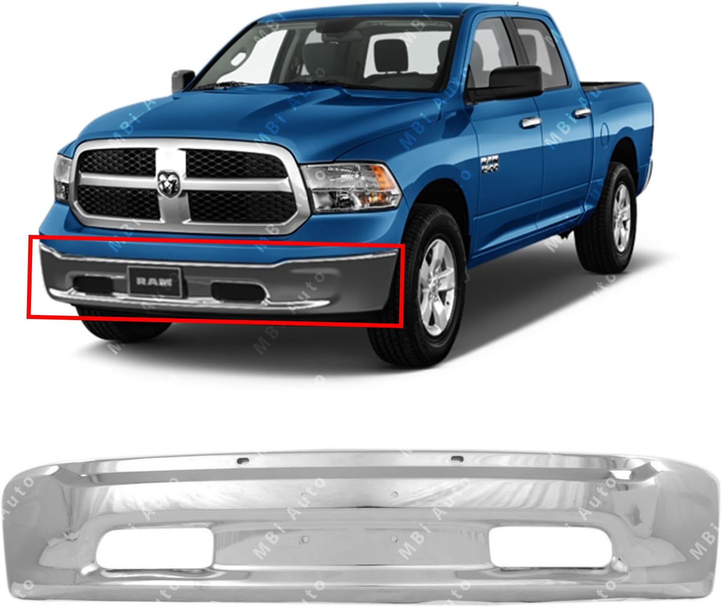 MBI AUTO Chrome, Steel Front Bumper Face Bar for 2013
