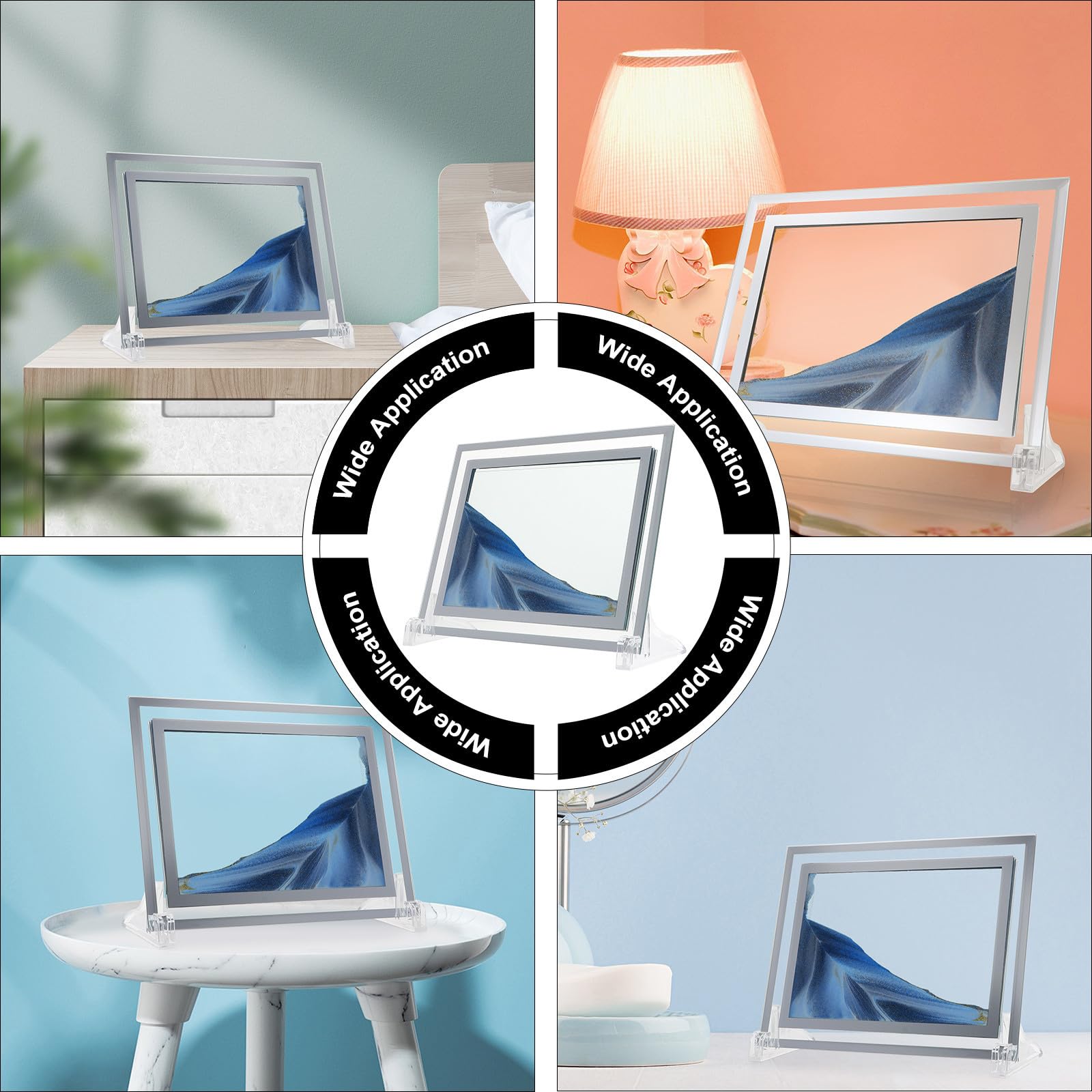 Marco de Fotos de Cristal Azul Arena para Certificados y Recuerdos