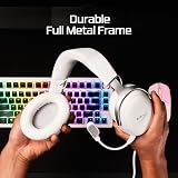 HyperX Cloud III – Wired Gaming Headset, PC, PS5, Xbox Series X|S, Angled 53mm Drivers, DTS, Memory Foam, Durable Frame, Ultra-Clear 10mm Mic, USB-C, USB-A, 3.5mm – White - 4