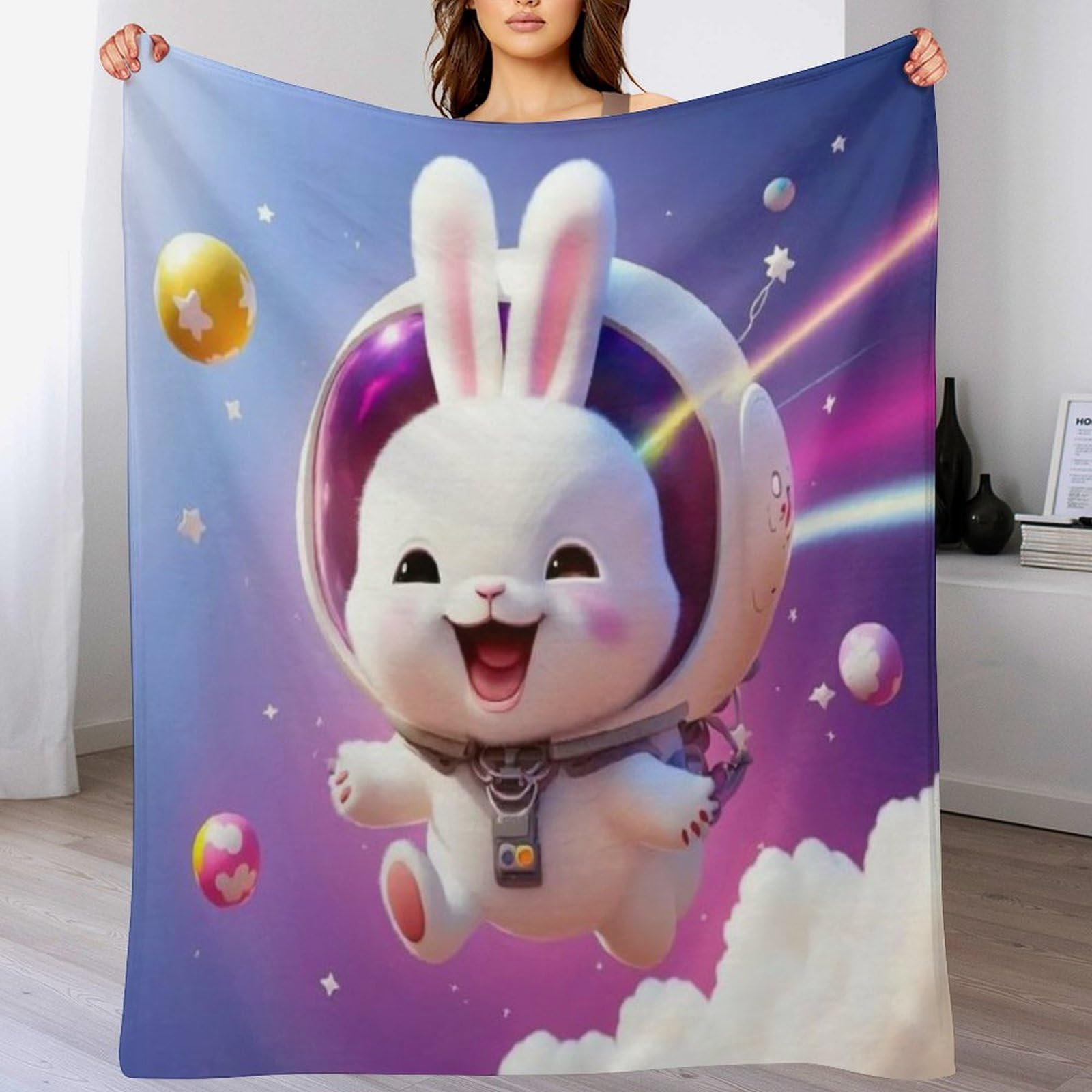 Couverture Lapin Douce de Qualité Supérieure pour Lit Adulte et Enfant