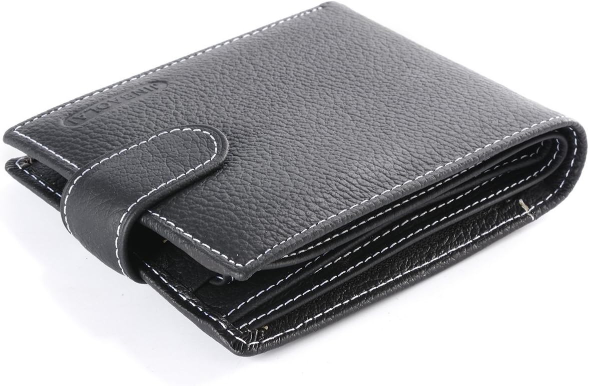 Men's Wallet,RFID Blocking Leather Wallet,Leather Mens Wallet Folding Credit ID Card Purse Money Clip Pockets