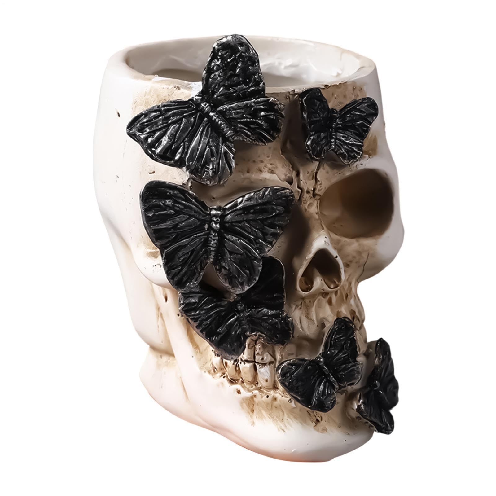 Portalápices calavera y organizador de brochas de maquillaje para Halloween