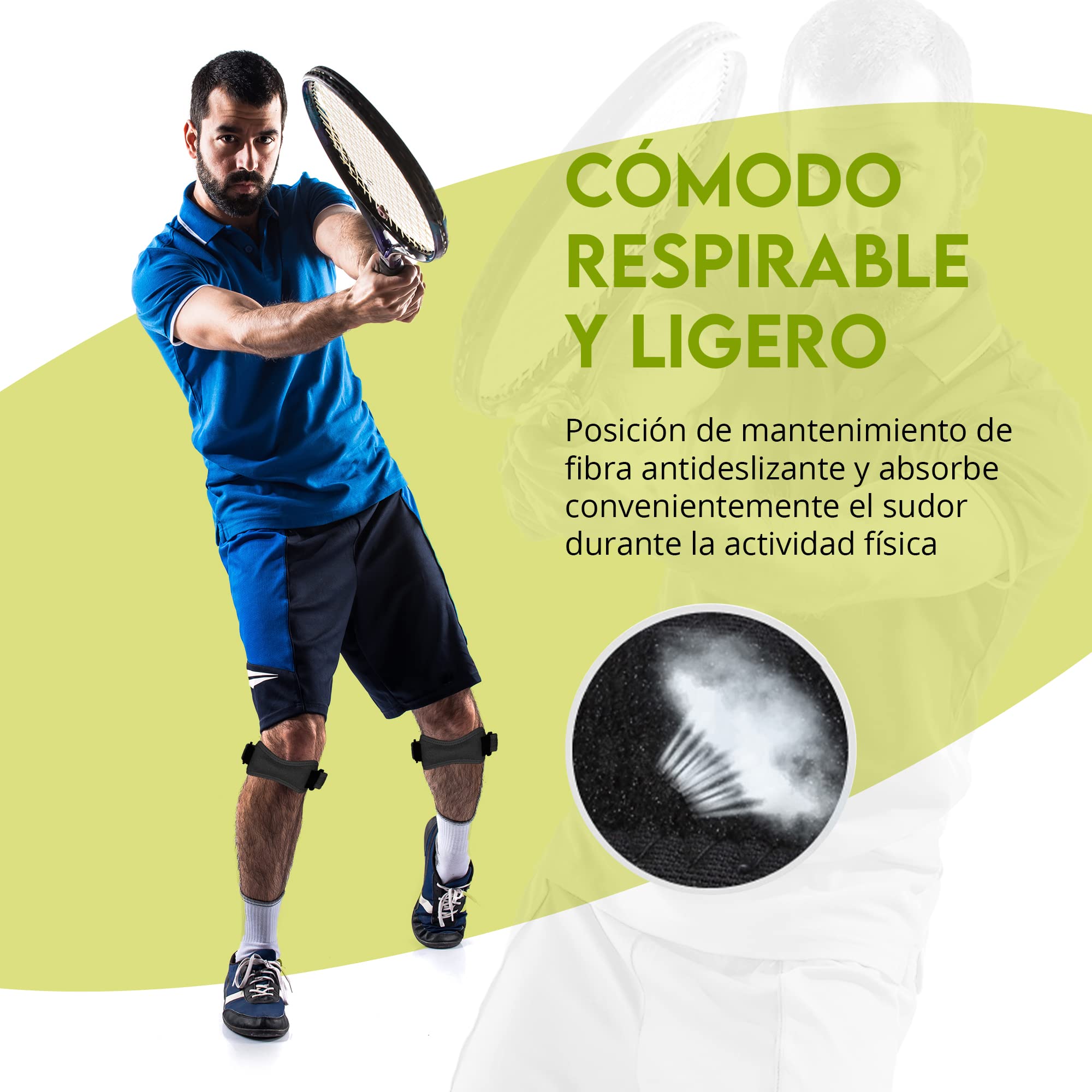 FEVAN Pack 2 Rodilleras Ajustable para Menisco y Ligamento, de Neopreno - Rodilleras Rotulianas Antideslizantes - Unisex - para Crossfit (Negro)