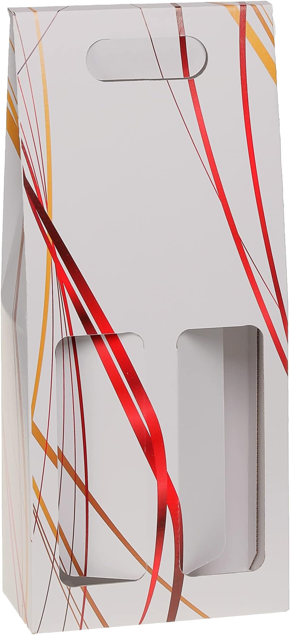 LUDI VIN 28365 Cardboard Case with 2 Bottles with Window Volutes Design Red