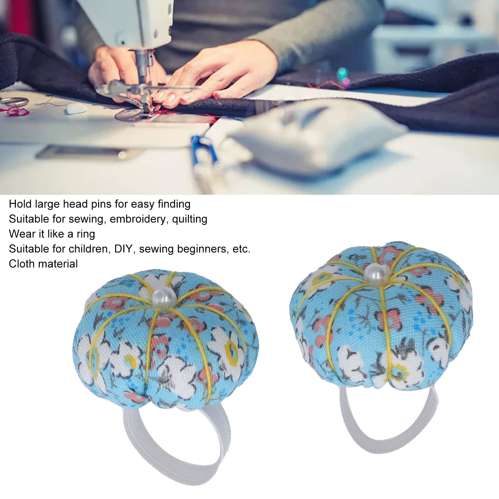 Pin Cushion Ring 10pcs, Pumpkin Shape Finger Pin Cushions for Sewing Needle Pincushions Needles Holder Sewing Pin Cushion for Mother Grandma