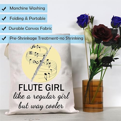 Miniatura 7 de GJTIM Flauta de regalo para amantes de la flauta, banda de marcha, bolsa de maquillaje, bolsa de viaje con cremallera para flautistas, Bolso Flute