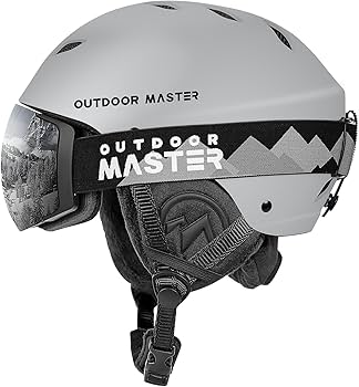 スキー・スノーボード用ヘルメット 白黒 Amazon | OUTDOORMASTER スキー ヘルメット ゴーグル付き スノーボード