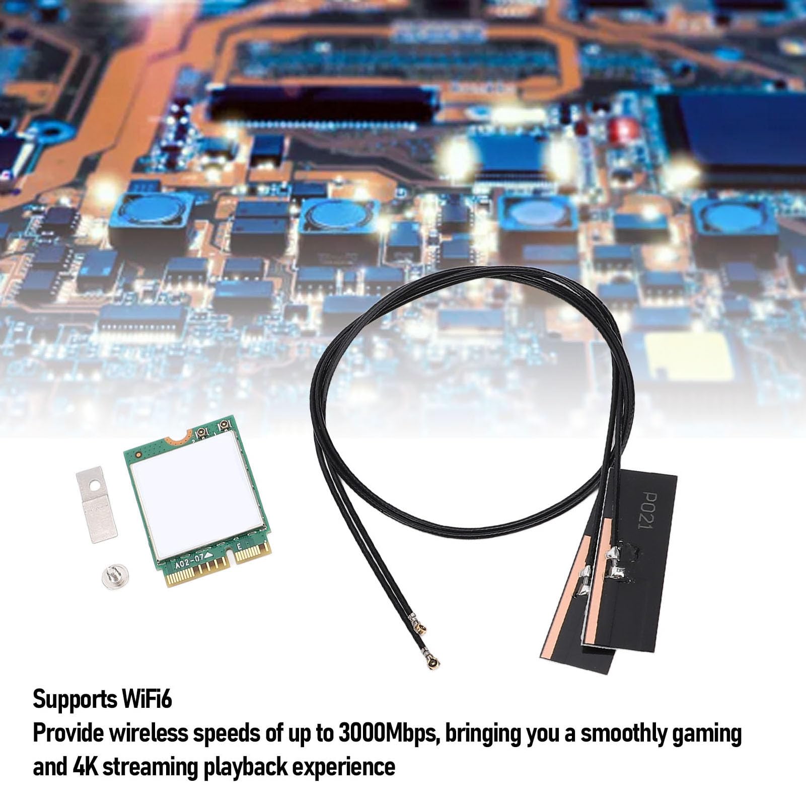 Ax201NGW Tarjeta Inalámbrica M.2 Módulo de Computadora Portátil WiFi con Bluetooth 5.0,3000Mbps 2.4GHz y 5 GHz Double WiFi 6 Adaptador de (Antenas construidas)