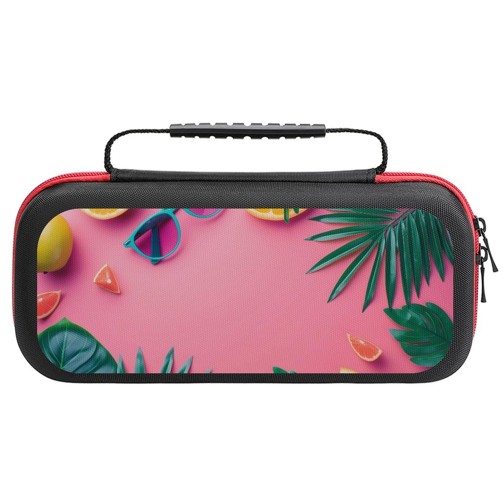 VOSERY Summer Fruits And Sunglasses Case Compatible with Nintendo Switch Case Travel Carry Case Compatible with Switch Lite