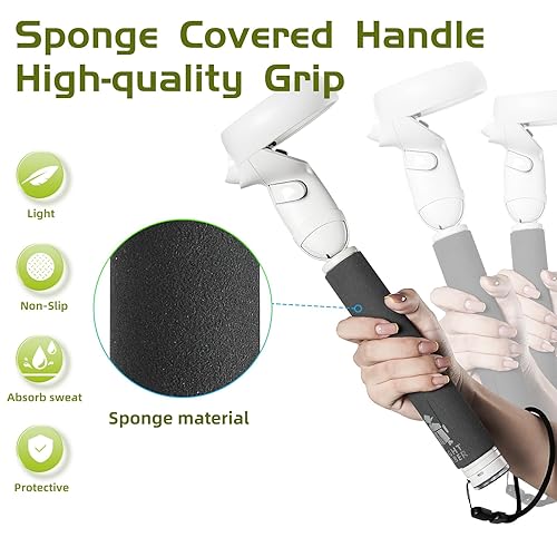 Miniatura 5 de Hibloks Extension Grips for OculusMETA Quest 2 Accessories 2 in 1 Extension Handle for Quest 2 Controllers Accessory for Beat SaberGolf ClubVR
