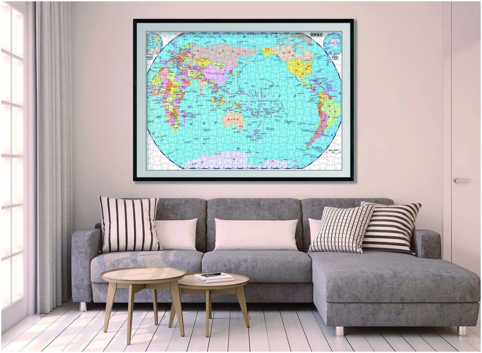 Puzzle in legno per adulti da 5000 pezzi con mappa del mondo, regalo per il tempo libero, intrattenimento, decorazione per feste