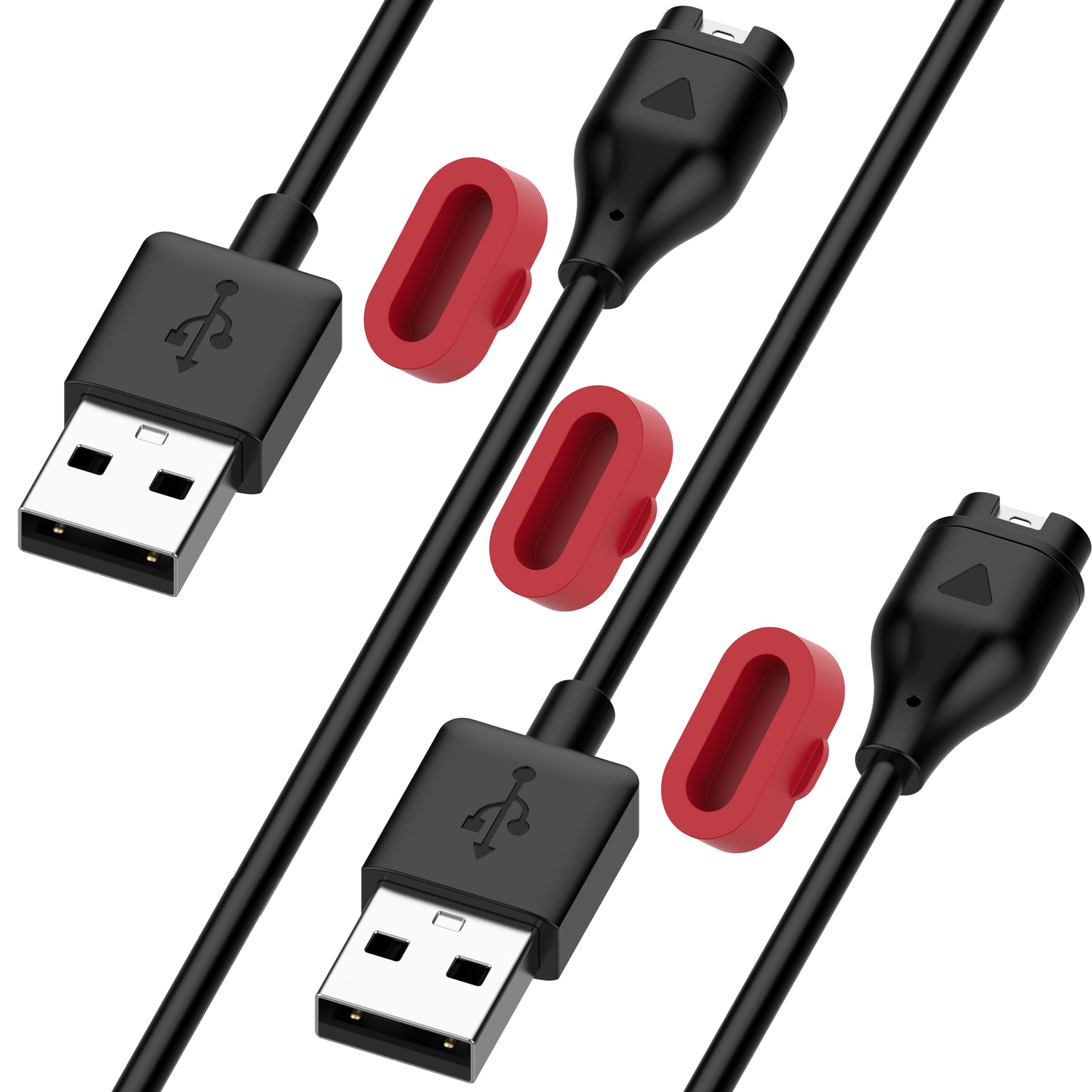 QHBAMD 2 Pack Charger for Garmin Forerunner 745/Active/vivoactive 4,Compatible with Garmin Fenix 6s/Move Luxe,USB A Charging Cable Dock Cord 3.3ft/1M with Charger Port Dust Plug