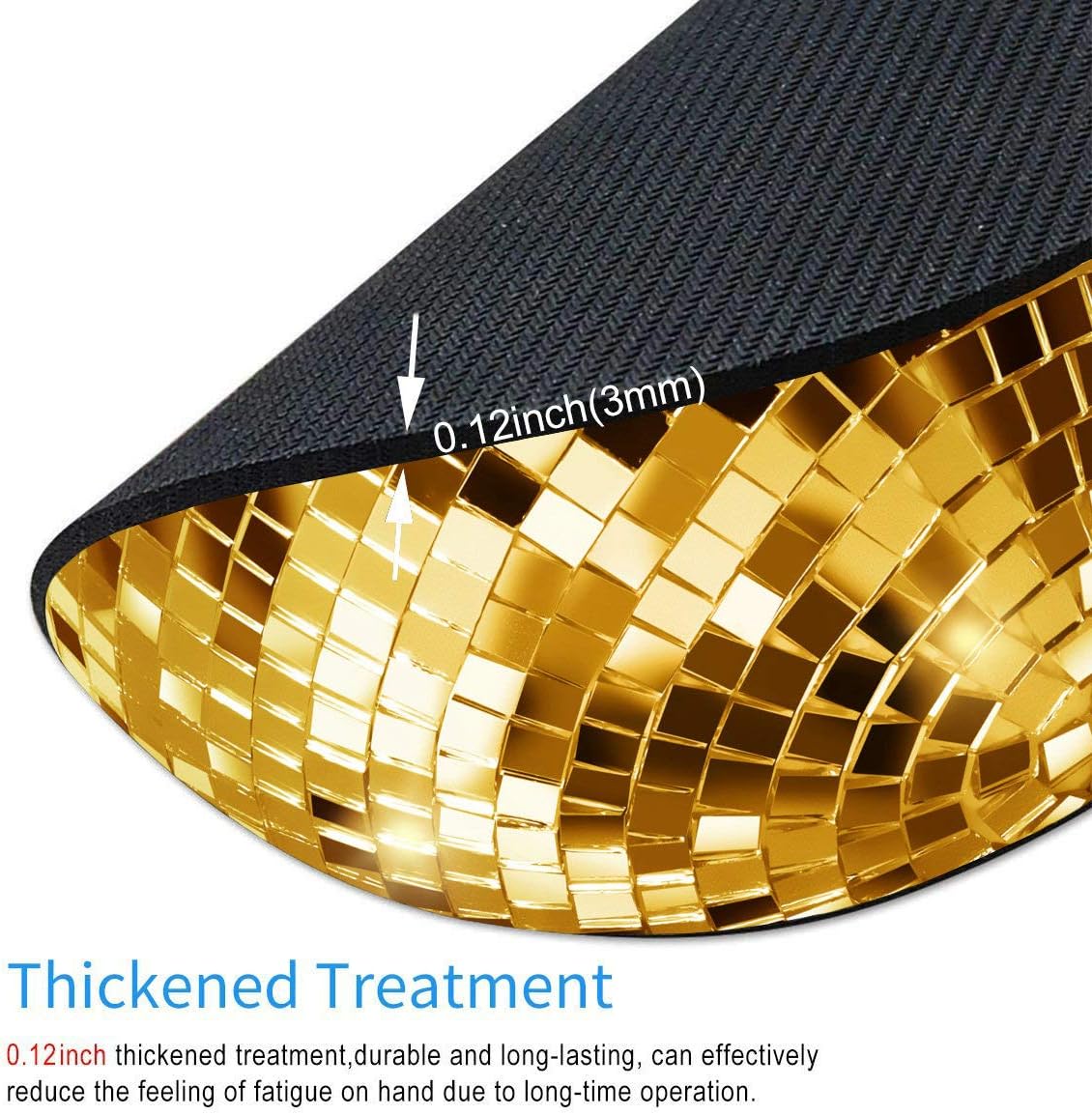 Smooffly Gold Disco Ball Round Mouse Pad Custom, Cute Mouse Pad, Sequin, Disco Coaster Circular for Computers Laptop image 3