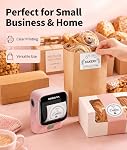 Rongta Mini Sticker Printer, Bluetooth Thermal Label Printer, Portable Inkless Label Maker Suitable for Creative Kids DIY, Diaries, Photos, Study Notes, Pink