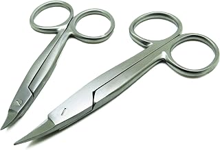 2 Pcs Curved Pedodontic Crown Scissors 4.5