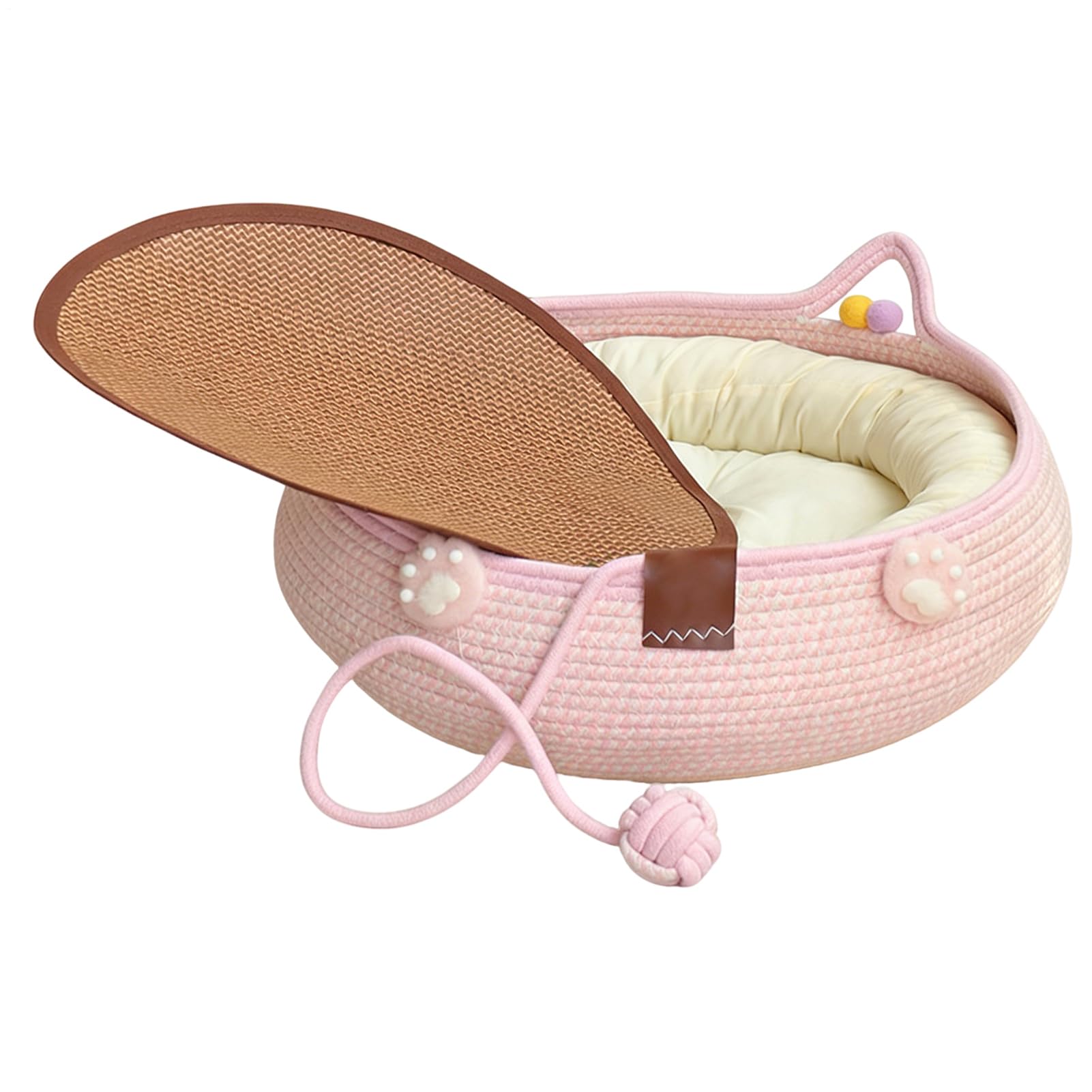 Cama para perros pequeños con base antideslizante y zona de juego