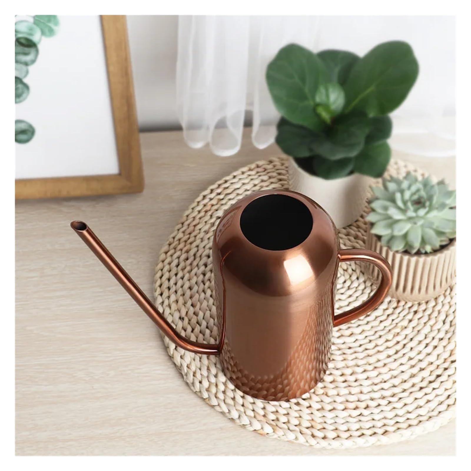 Arrosoir Arrosoir en Acier Inoxydable for Jardinage, Petit arrosoir avec poignée, idéal for arroser Les Fleurs et Les Plantes, Douche for Jardin pour Usage Domestique(Silver-1500ml)