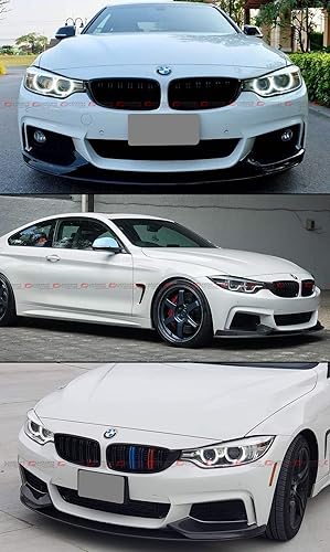 Miniatura 4 de Divisor de alerón de parachoques delantero de estilo de rendimiento compatible con BMW F32/F36/F33 4 Series 2014-2019 con parachoques deportivo M