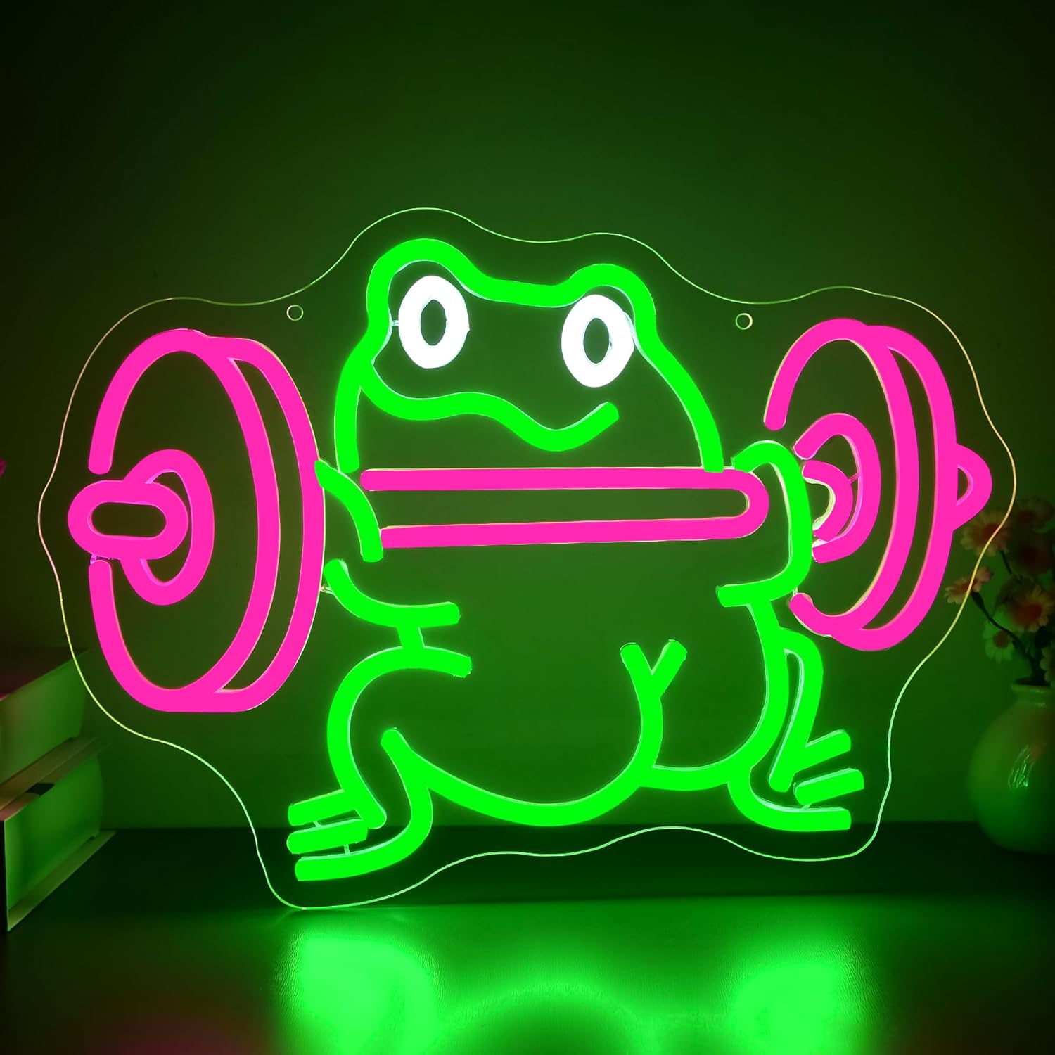Frog Knight Neon Sign for Wall Decor Cartoon Frog Neon Light Dimmable Cool Anime LED Light Up Sign for Bedroom Game Room Party Bar Store Man Cave Birthday Gifts Size 14.3 * 11.9(TWP337)