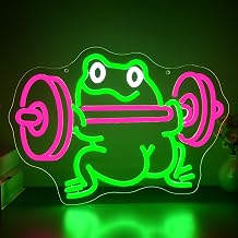 Fitness Frog Neon Sign for Wall Decor Dimmable Cartoon Frog LED Neon Light