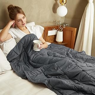 Gewichtete Decke, Glasperlen, Füllung, Schwerkraftdecke für Erwachsene, Schlaflosigkeit, Stress, Angst, schwere Decke (grau, 120 x 180 cm, 5,4 kg)