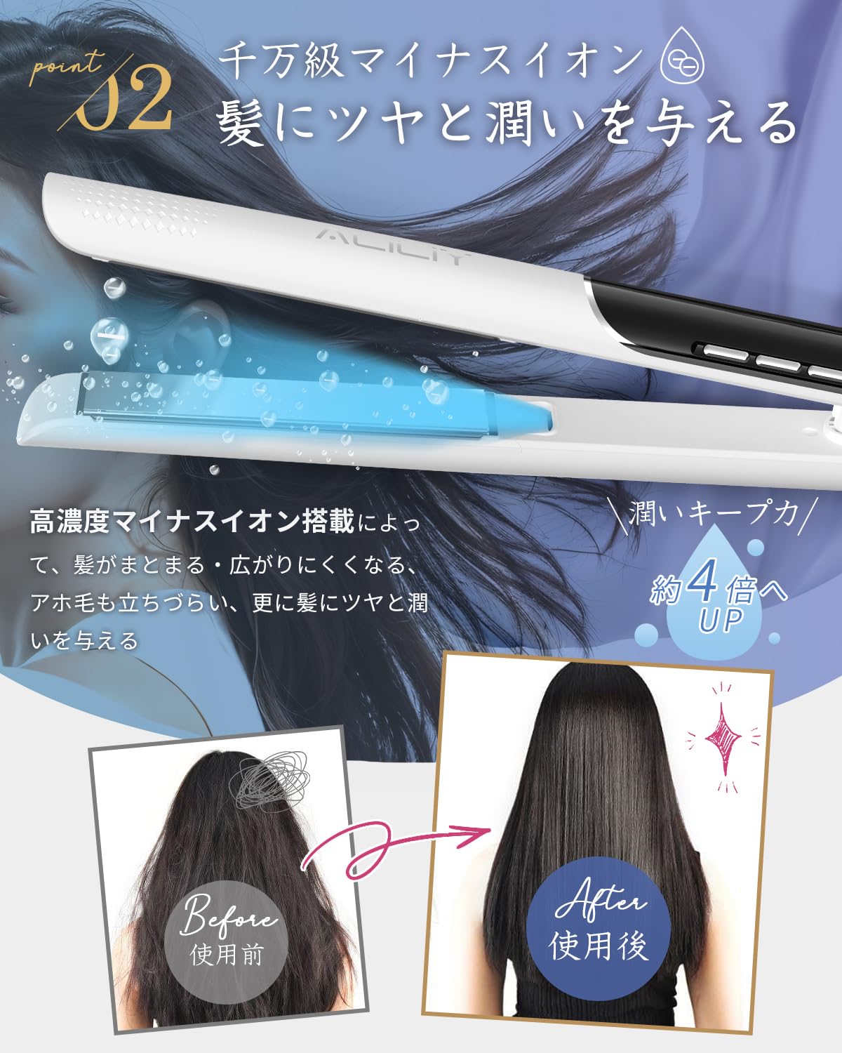 Amazon | Aliliy ヘアアイロン 24mmプレート チタンヘアアイロン 長い