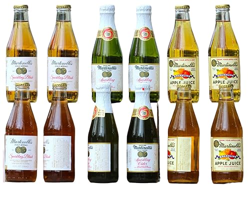 Miniatura 4 de Martinelli's - Paquete de jugos espumosos variados con pajitas Sophley Jumbo (paquete de 12)  4 unidades de rubor espumoso (10 onzas líquidas), 4