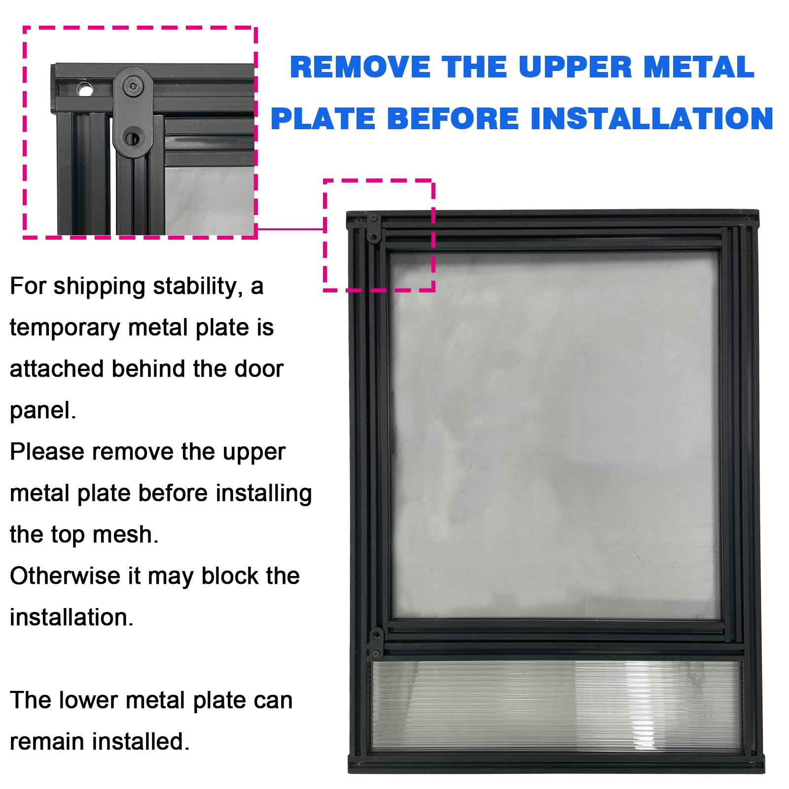 30 Gallon 18x18x24 Tall Terrarium, Aluminum Frame Gecko Tank with Hollow Polycarbonate Side Panels, Mesh Top, Locking Door for Crested Gecko Chameleon - 5