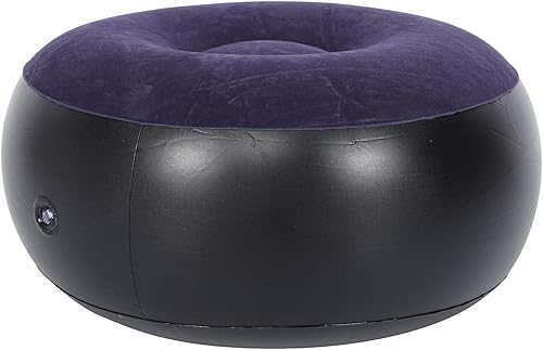 Miniatura 5 de Yctze Taburete redondo, 15 * 15 * 3 silla portátil de camping al aire libre taburete inflable flocado reposapiés para el hogar oficina viajes