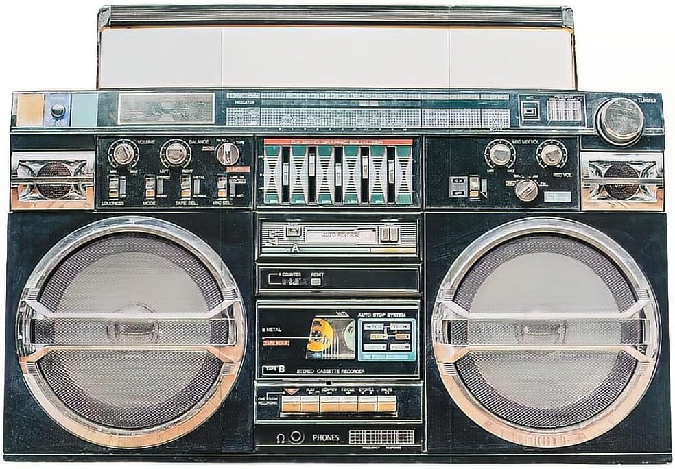 Awesome 80's Boom Box Stand Up - Over 4 feet Long - I Love The 1980's Party Decor - 1 Piece - Brown