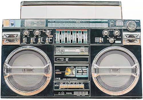 Fun Express Awesome 80's Boom Box Stand Up - Más de 4 pies de largo - Decoración de fiesta I Love The 1980's - 1 pieza - Marrón