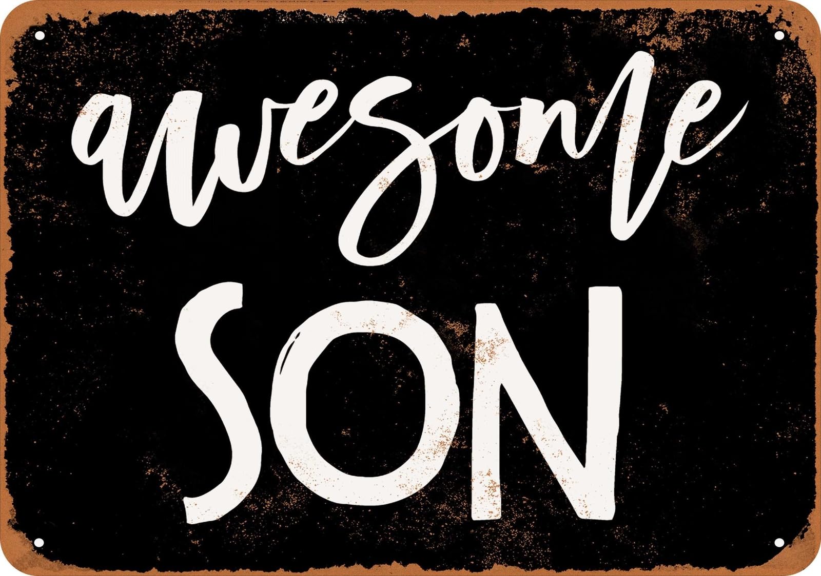 Miaomansenstore Metal Sign - Awesome Son (Black) - Vintage Look Home Decor
