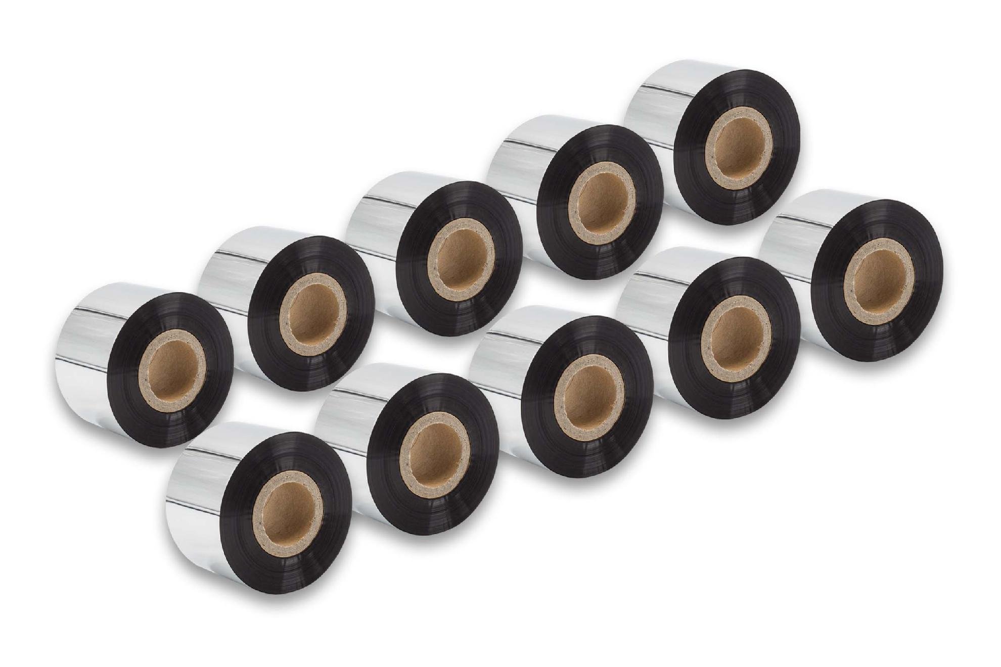 vhbw 10x nastro trasferimento termico compatibile con Godex EZ-2300 Plus, EZ-2250i etichettatrice, indelebile, 40mmx300m, cera di qualità plus