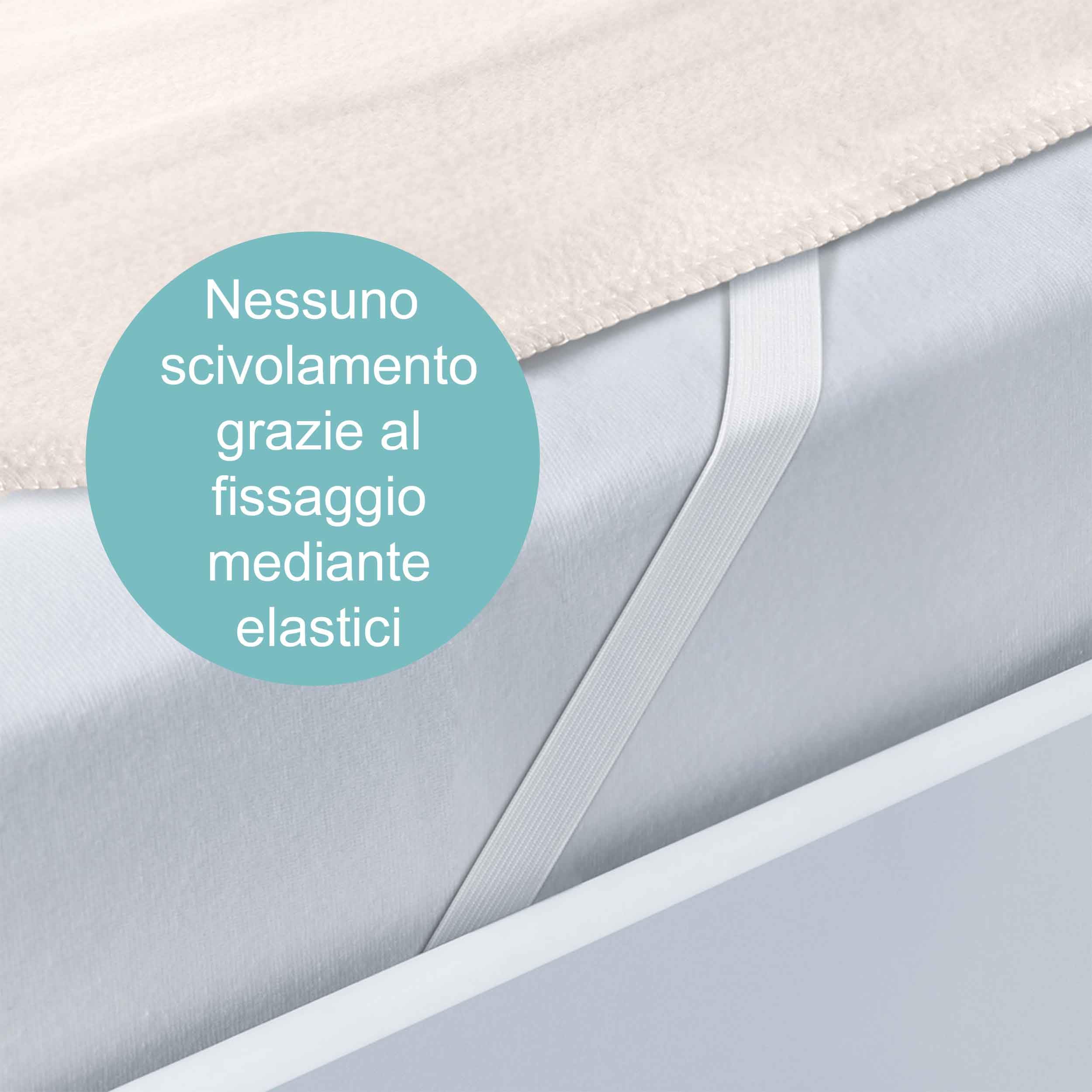 Sanitas Swb 20 Coprimaterasso Termico Con Sistema Di Sicurezza E 3 Livelli Di Temperatura, Facile Fissaggio Su Letto E Materasso, Lavabile In Lavatrice A 30 gradi, 150 X 80 cm, colore Beige