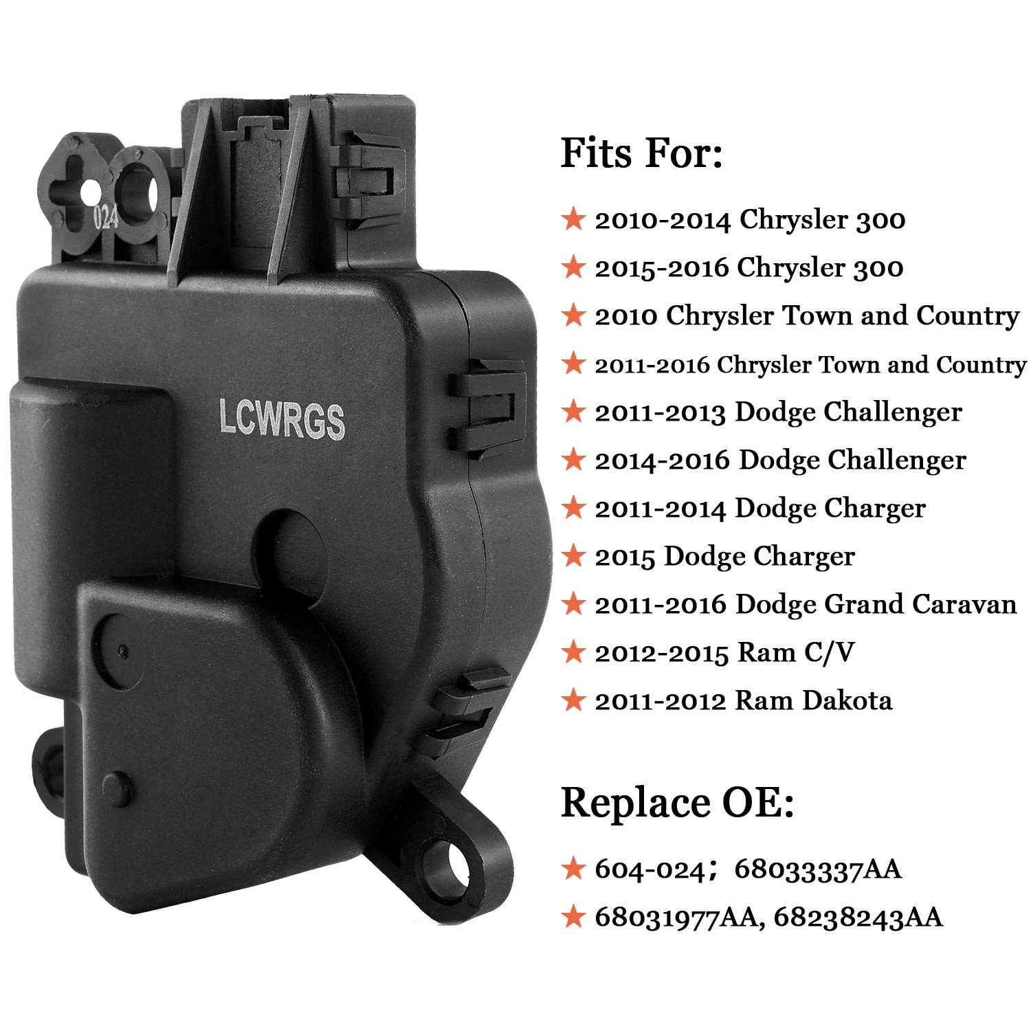 604-024 HVAC Heater Blend Door Actuator Replacement for 2008-2019 Chrysler  300, 2008-2016 Chrysler Town u0026 Country, for 2008-2019 Dodge Charger/Grand  Caravan/Challenger, Heater Blend Door Levers - Amazon Canada