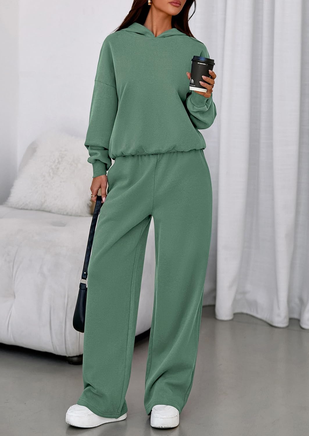 PRETTYGARDEN Womens Sweatsuits 2 Piece Set 2026 Casual Winter Long Sleeve Hoodie Loose Wide Leg Sweatpants Fall Tracksuit - Image 5