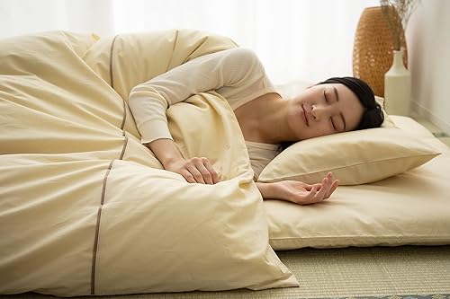 Miniatura 5 de EMOOR PRESSO - Funda de edredón de futón japonés tamaño individual (beige), cierre de cremallera, fabricada en Japón, 100% algodón, Kakebuton