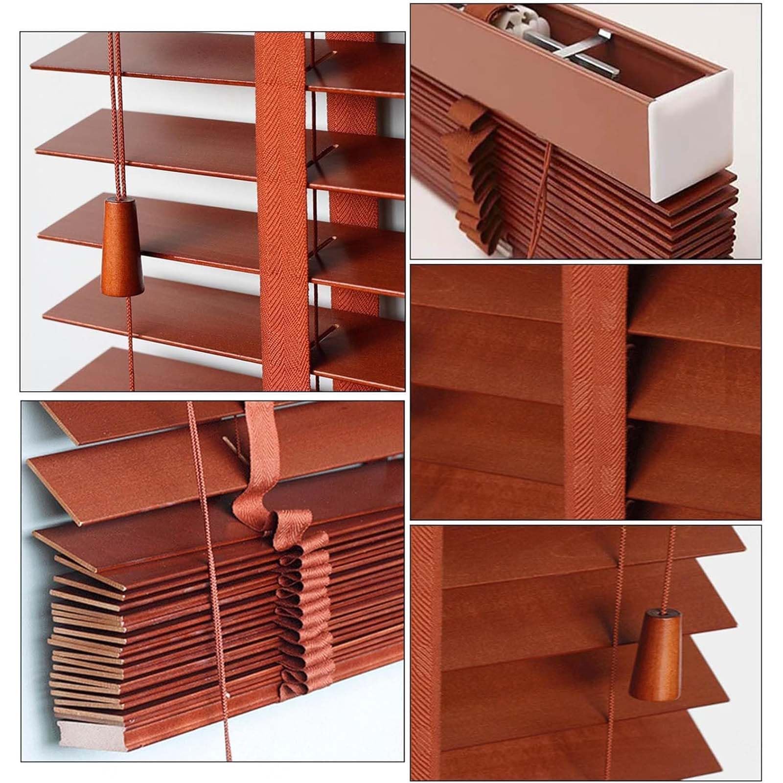 Jalousie, Natürliche Massivholzjalousie, Sonnenschutz/Wärmedämmung Rollladenvorhänge, Holzjalousien für Windows, Jalousien aus Holz, Massivholzjalousien,C,140x200cm/55 * 79in
