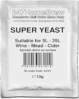 Super Wine Yeast 5-25L Homebrew Wine, Mead, Cider, Ginger Beer, Turbo Cider
