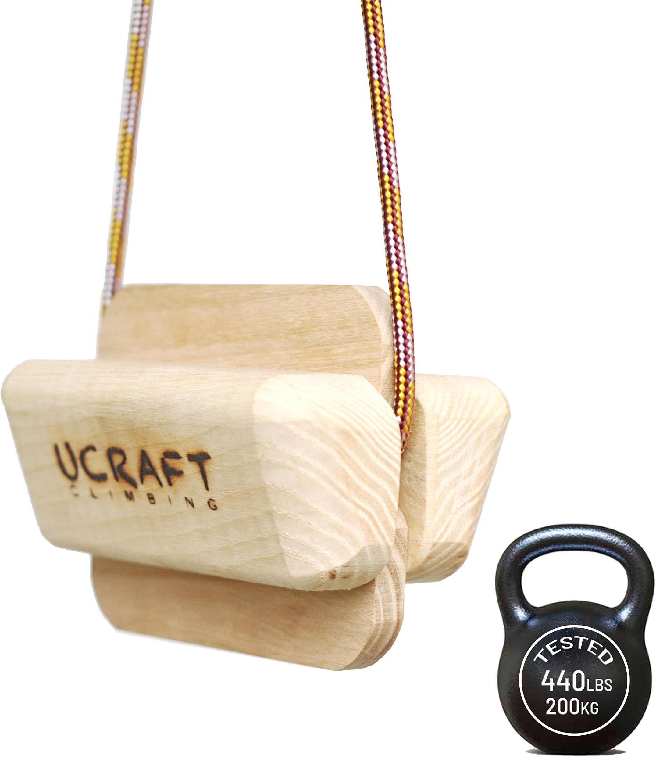 Ucraft Pocket-Sized Climbing Fingerboard | Double-Sided Grip Strength Training Board | Wooden Hang Board for Pull up Grips | Pinch Training Finger Board | Non-Slip, Portable & Lightweight Hang Board