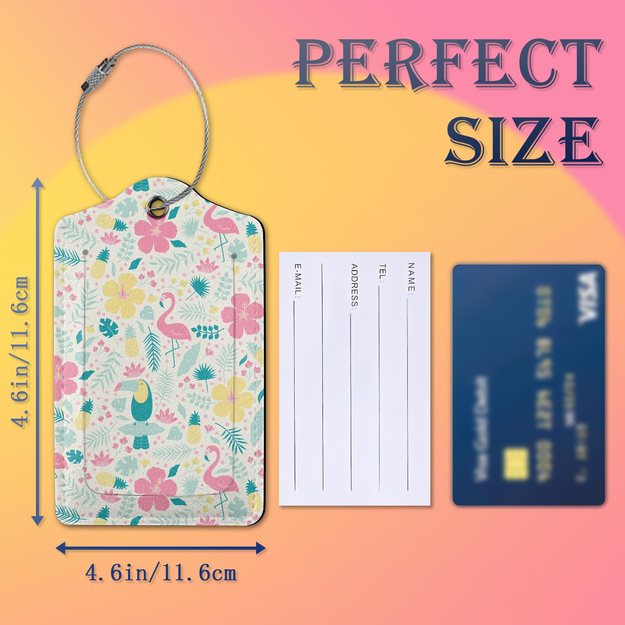 Lot De 2 étiquettes De Bagage En Cuir Avec Motif Paresseux Tropical