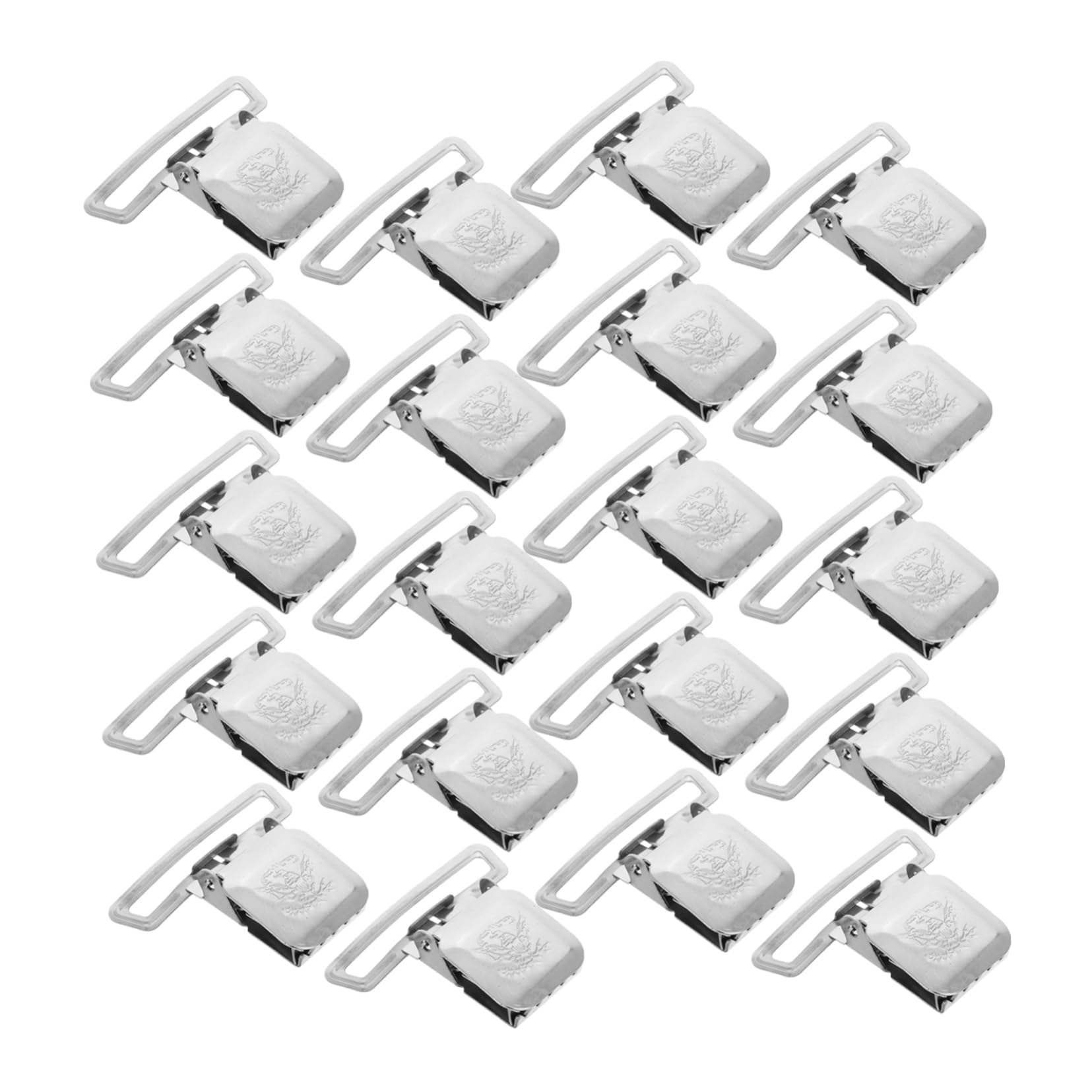 Boucles pour salopette en fer argenté YARNOW réglables | Lot de 20 fermoirs robustes